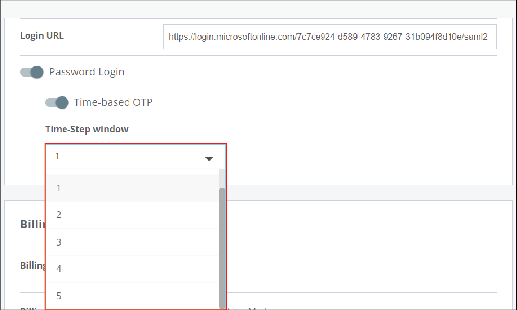 screenshot of drop-down list for Time-stop Window 
