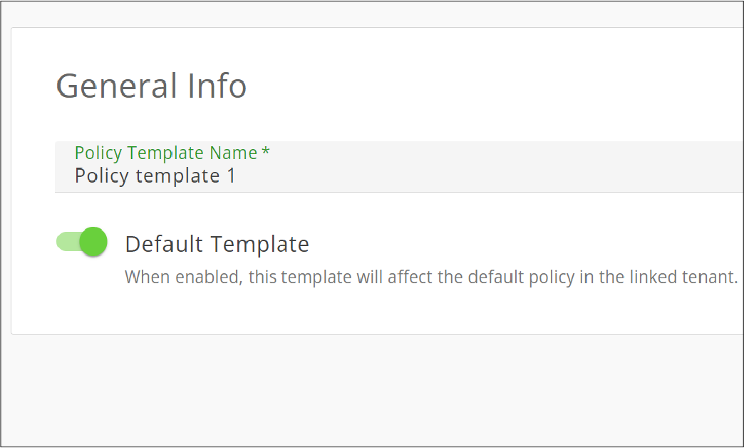 Screenshot of typing a name for the linked policy template