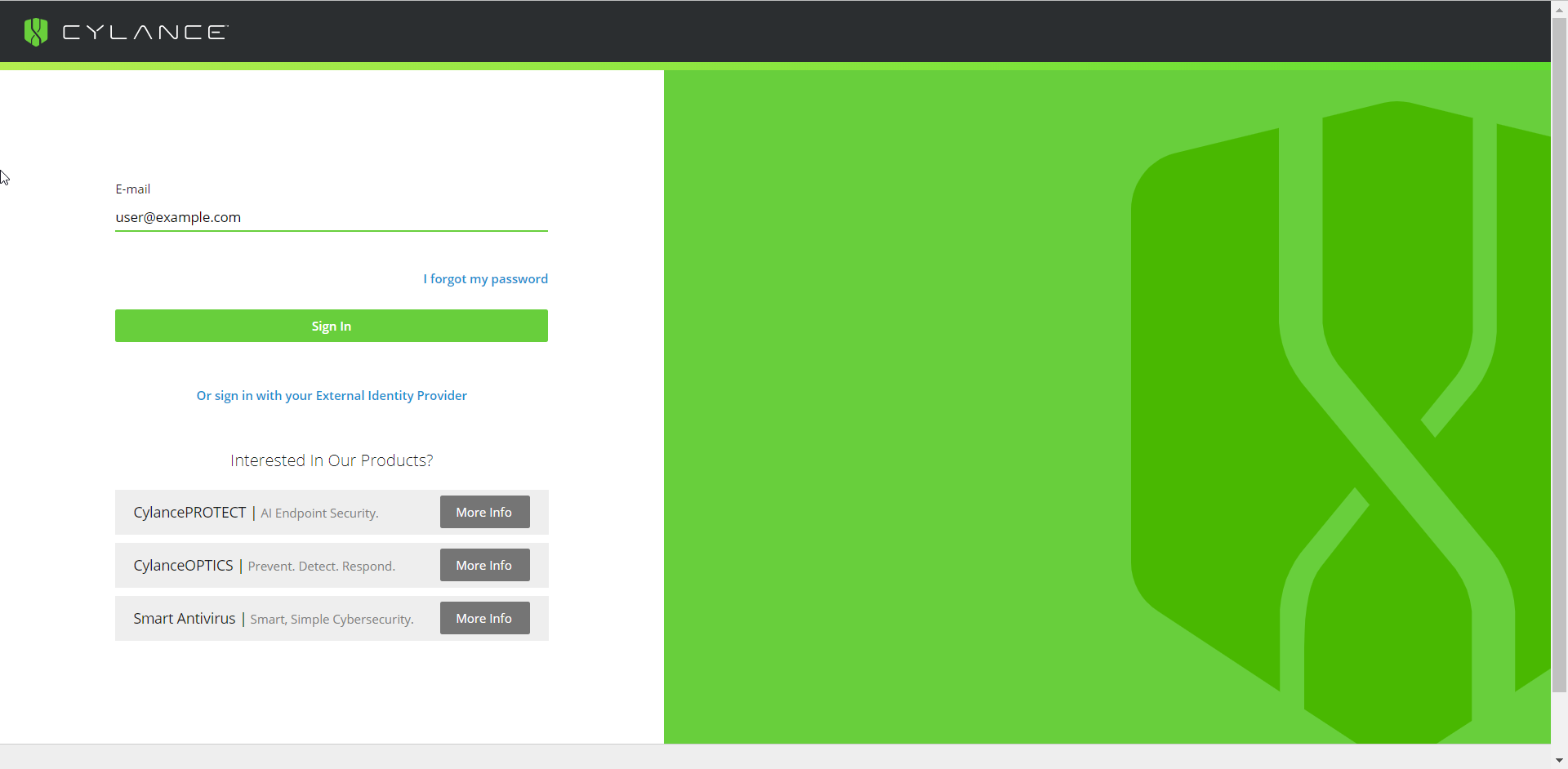 Test Cylance console password