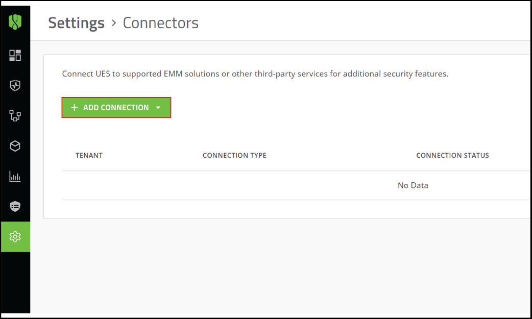 screenshot of Add Connection button